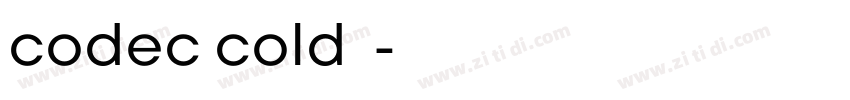 codec cold字体字体转换